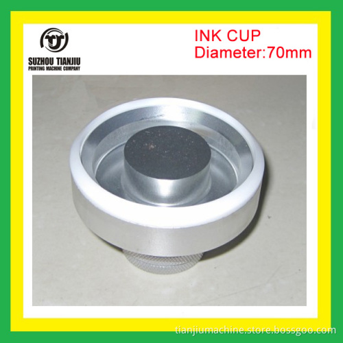 Pad printing ink cup with ceramic ring